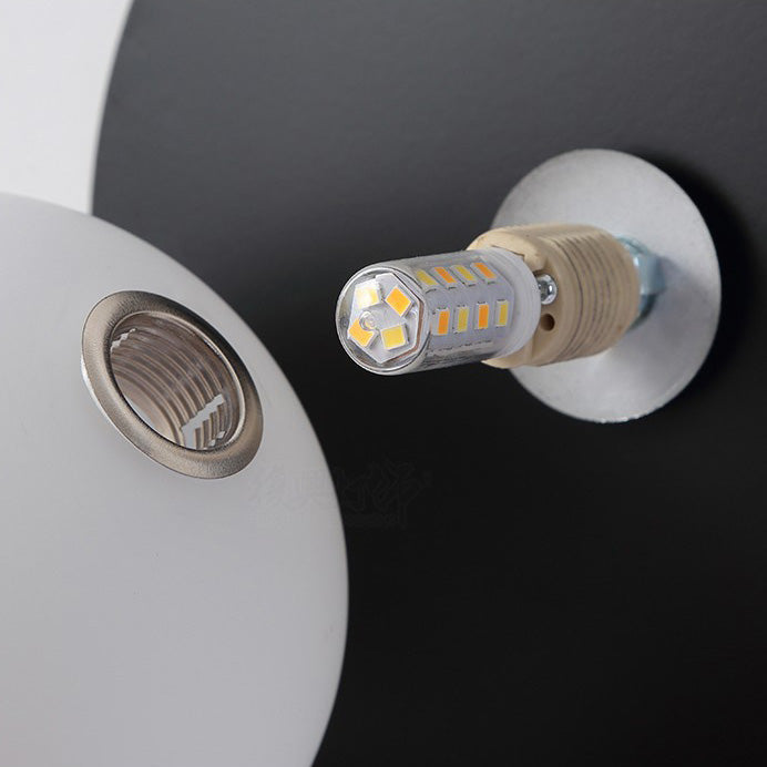 Creative Round Glass Iron 1-light Wall Sconce Lamp