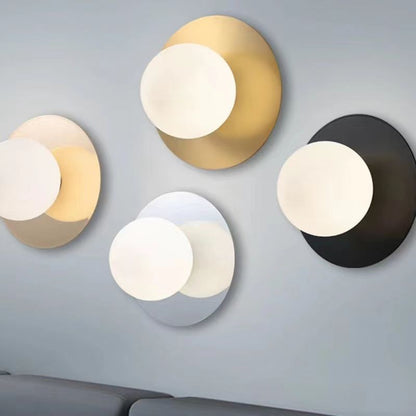 Creative Round Glass Iron 1-light Wall Sconce Lamp