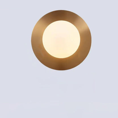 Creative Round Glass Iron 1-light Wall Sconce Lamp
