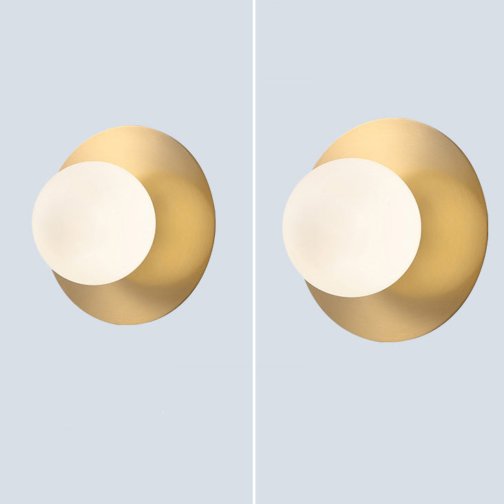 Creative Round Glass Iron 1-light Wall Sconce Lamp