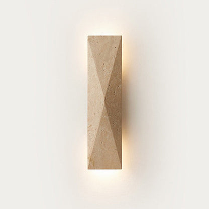 Outdoor Rectangular Yellow Travertine LED Wall Sconce Lamp