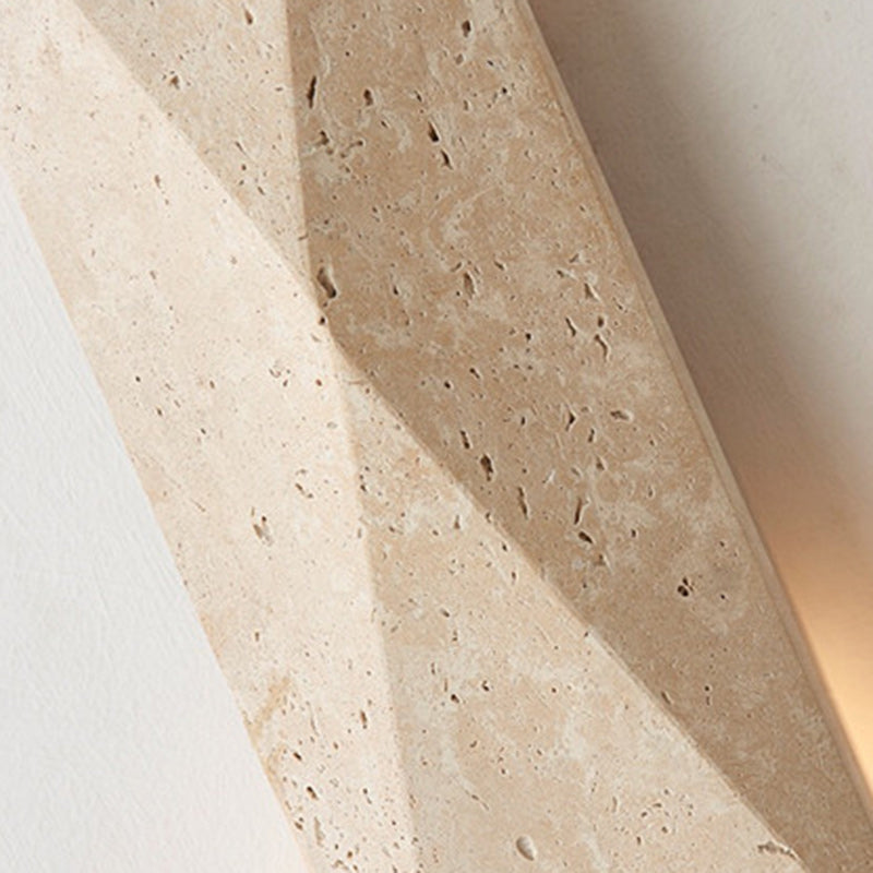 Outdoor Rectangular Yellow Travertine LED Wall Sconce Lamp