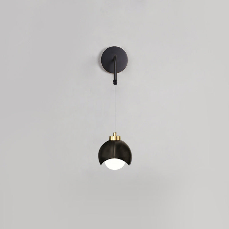 Scandinavian Spherical Glass Iron 1-Light Wall Sconce Lamp