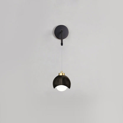 Scandinavian Spherical Glass Iron 1-Light Wall Sconce Lamp