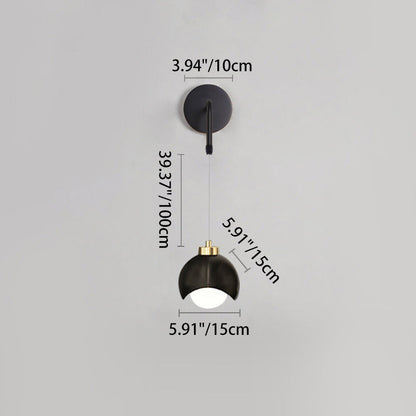 Scandinavian Spherical Glass Iron 1-Light Wall Sconce Lamp