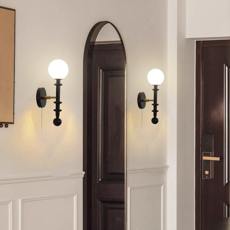 Spindle-Shaped White Ash Wooden 1-Light Wall Sconce Lamp