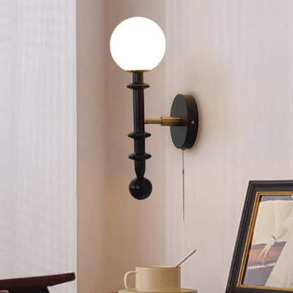 Spindle-Shaped White Ash Wooden 1-Light Wall Sconce Lamp