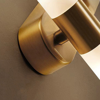 Deco Cylindrical Acrylic Copper 1/2 Light Wall Scone Lamp