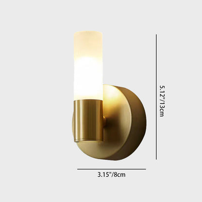 Deco Cylindrical Acrylic Copper 1/2 Light Wall Scone Lamp