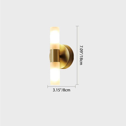 Deco Cylindrical Acrylic Copper 1/2 Light Wall Scone Lamp