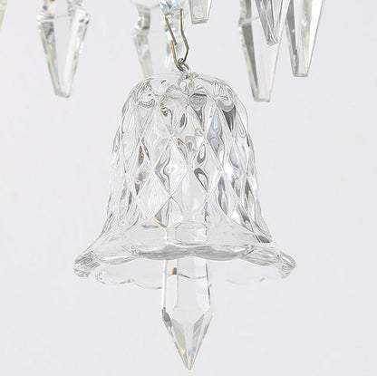 Candle-Shaped Crystal Iron Glass 1/2 Light Wall Scone Lamp