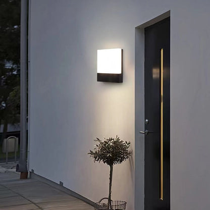 Outdoor Rectangular Iron Acrylic LED Wall Scone Lamp