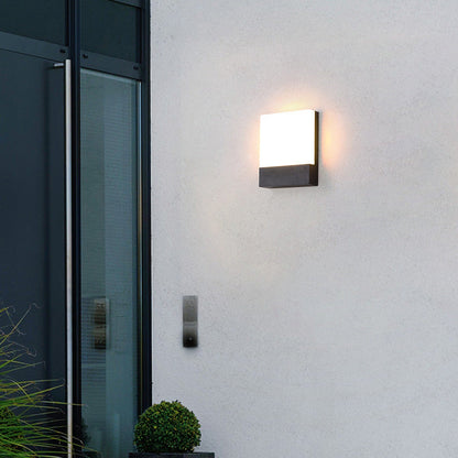 Outdoor Rectangular Iron Acrylic LED Wall Scone Lamp
