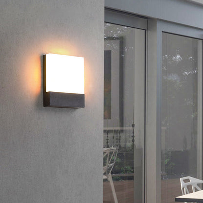 Outdoor Rectangular Iron Acrylic LED Wall Scone Lamp