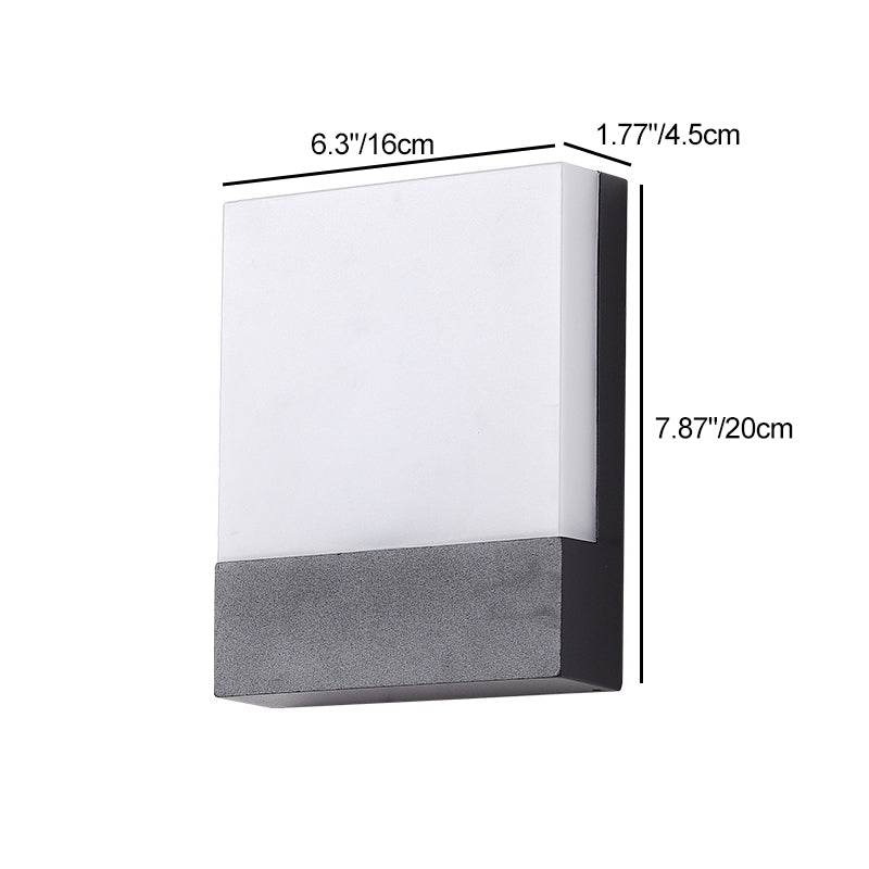Outdoor Rectangular Iron Acrylic LED Wall Scone Lamp
