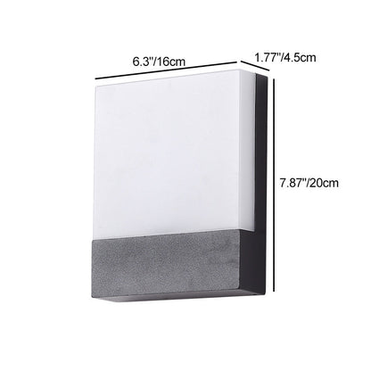 Outdoor Rectangular Iron Acrylic LED Wall Scone Lamp