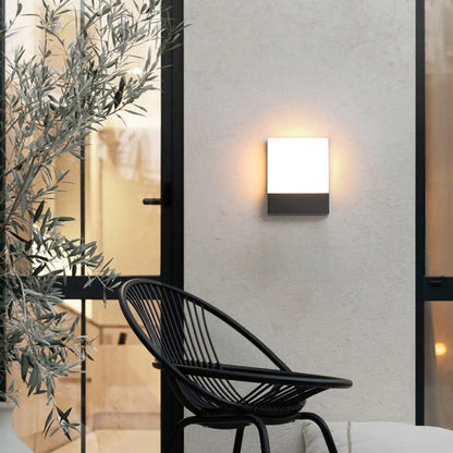 Outdoor Rectangular Iron Acrylic LED Wall Scone Lamp