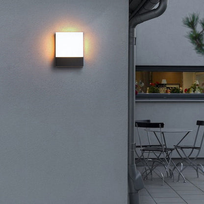 Outdoor Rectangular Iron Acrylic LED Wall Scone Lamp