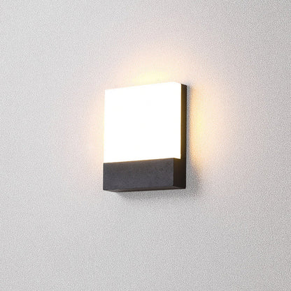 Outdoor Rectangular Iron Acrylic LED Wall Scone Lamp