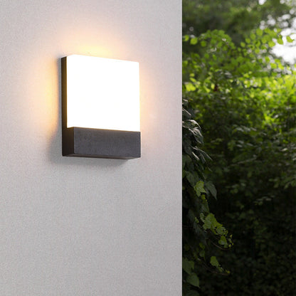 Outdoor Rectangular Iron Acrylic LED Wall Scone Lamp
