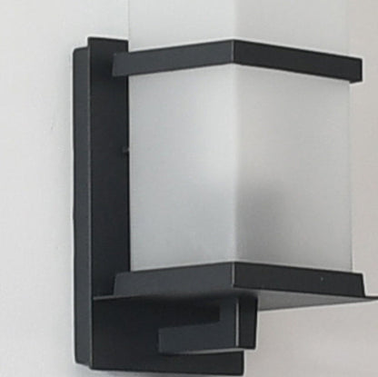 Japanese Rectangle Iron Acrylic 1-Light Wall Scone Lamp
