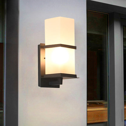 Japanese Rectangle Iron Acrylic 1-Light Wall Scone Lamp