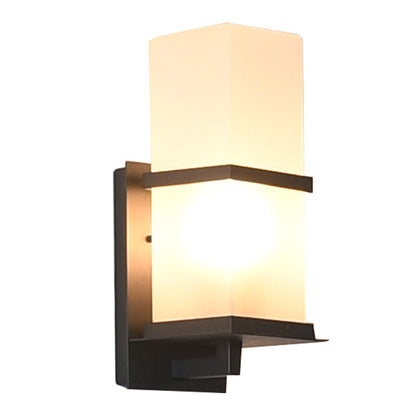 Japanese Rectangle Iron Acrylic 1-Light Wall Scone Lamp