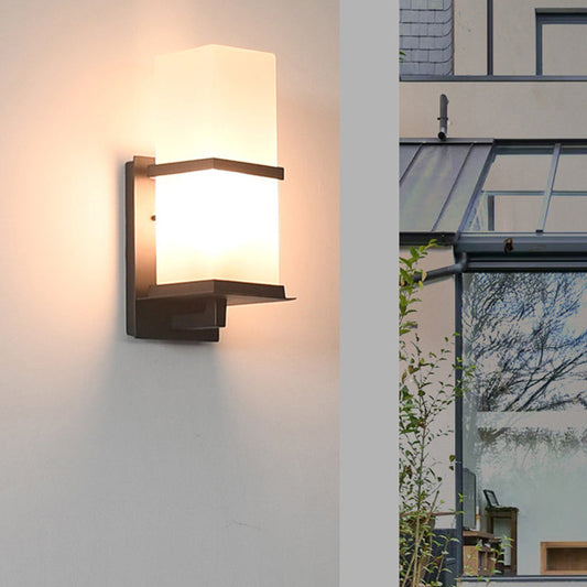 Japanese Rectangle Iron Acrylic 1-Light Wall Scone Lamp