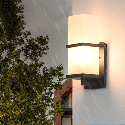 Japanese Rectangle Iron Acrylic 1-Light Wall Scone Lamp