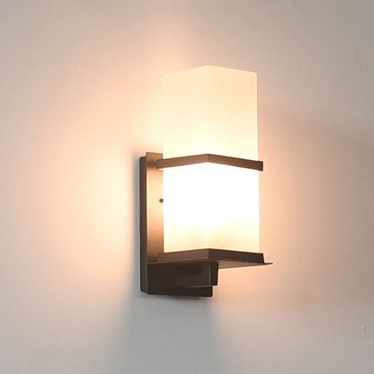 Japanese Rectangle Iron Acrylic 1-Light Wall Scone Lamp