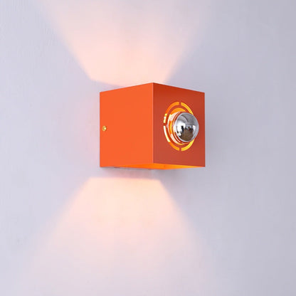 Modern Minimalist Square Round Iron 1-Light Wall Scone Lamp