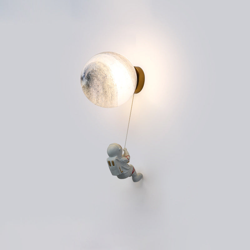 Spherical Round Resin Glass 1-Light Wall Scone Lamp