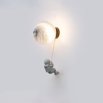 Spherical Round Resin Glass 1-Light Wall Scone Lamp
