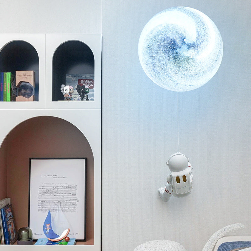 Spherical Round Resin Glass 1-Light Wall Scone Lamp
