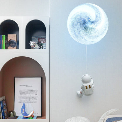 Spherical Round Resin Glass 1-Light Wall Scone Lamp