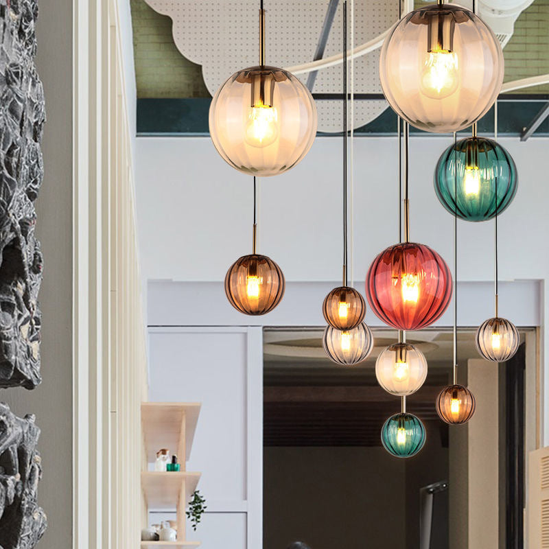 Modern Glass Iron Pendant Light
