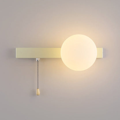 Rectangular Round Iron Glass 1-Light Wall Sconce Lamp