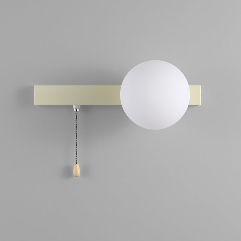 Rectangular Round Iron Glass 1-Light Wall Sconce Lamp
