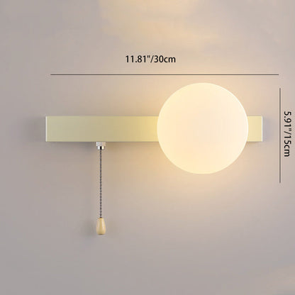 Rectangular Round Iron Glass 1-Light Wall Sconce Lamp