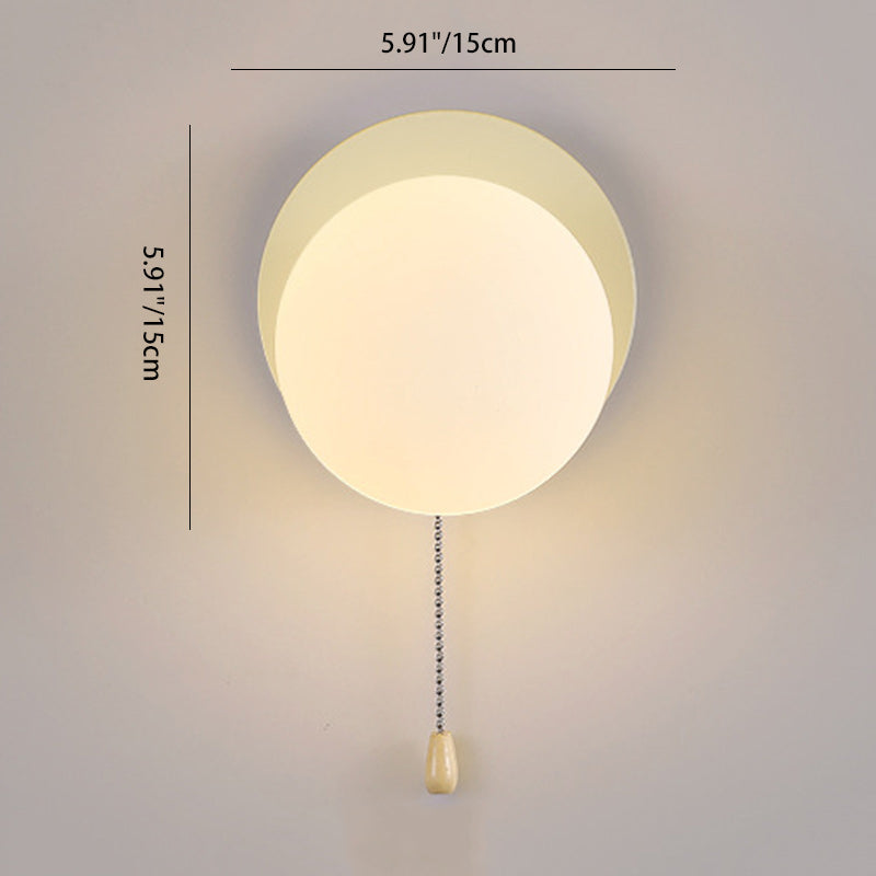 Rectangular Round Iron Glass 1-Light Wall Sconce Lamp