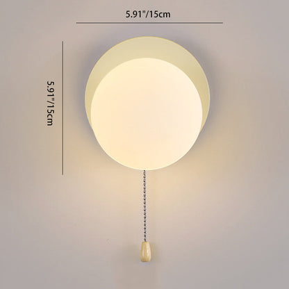 Rectangular Round Iron Glass 1-Light Wall Sconce Lamp