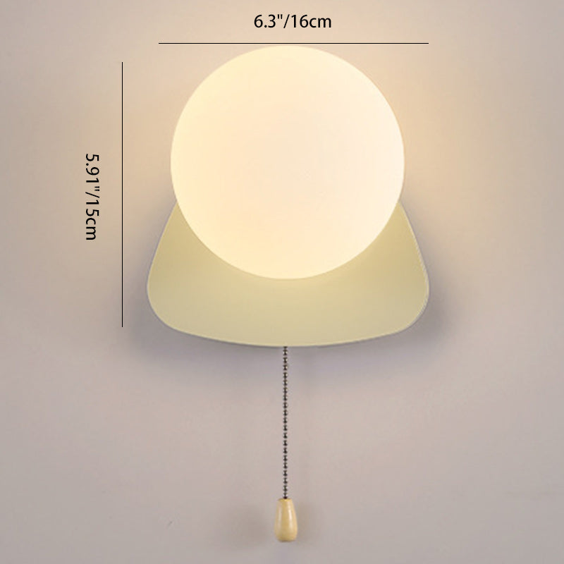Rectangular Round Iron Glass 1-Light Wall Sconce Lamp