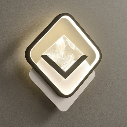 Rhombus Feather Iron Plastic Acrylic LED Wall Scone Lamp