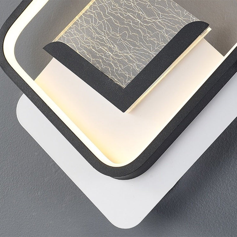 Rhombus Feather Iron Plastic Acrylic LED Wall Scone Lamp