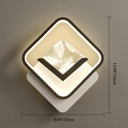 Rhombus Feather Iron Plastic Acrylic LED Wall Scone Lamp