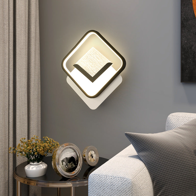 Rhombus Feather Iron Plastic Acrylic LED Wall Scone Lamp
