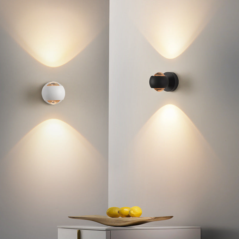 Spherical Round Aluminum Iron LED Wall Scone Lamp