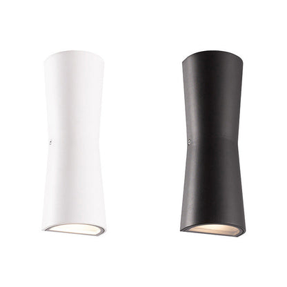 Outdoor Round Cylindrical Glass Iron LED Wall Scone Lamp
