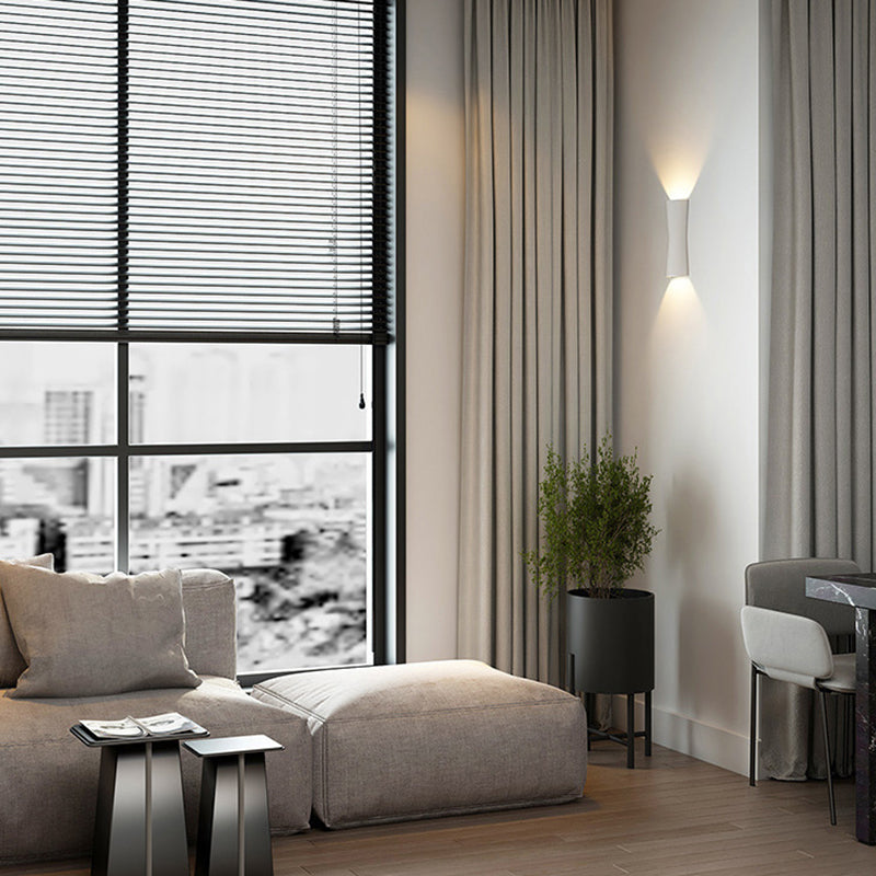 Outdoor Round Cylindrical Glass Iron LED Wall Scone Lamp