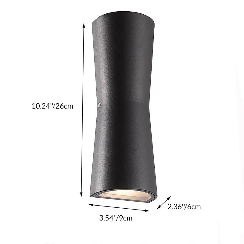 Outdoor Round Cylindrical Glass Iron LED Wall Scone Lamp